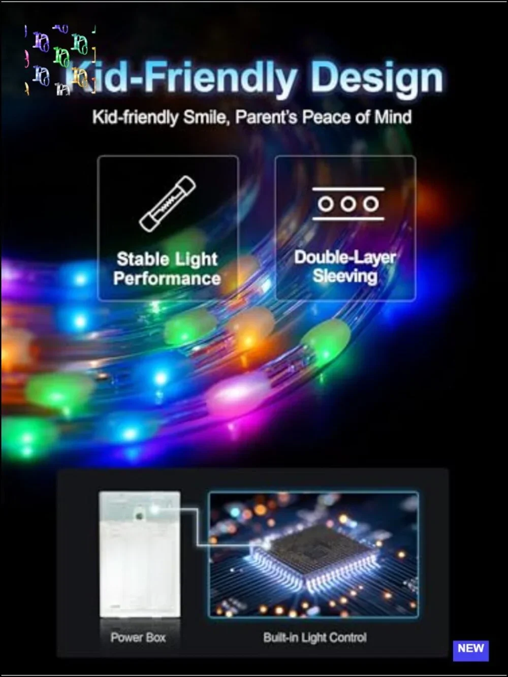 Girls Light Up Princess Costume Dress, RGB LED Music Sync App Controlled,